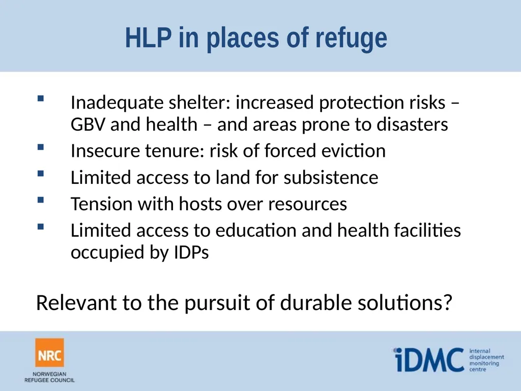 Housing, land and property (HLP) Durable - slide 5 of 24