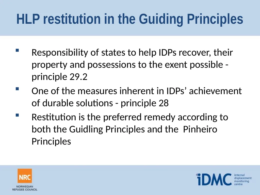 Housing, land and property (HLP) Durable - slide 18 of 24