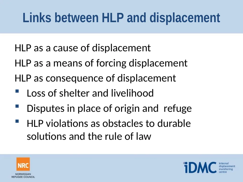 Housing, land and property (HLP) Durable - slide 4 of 24