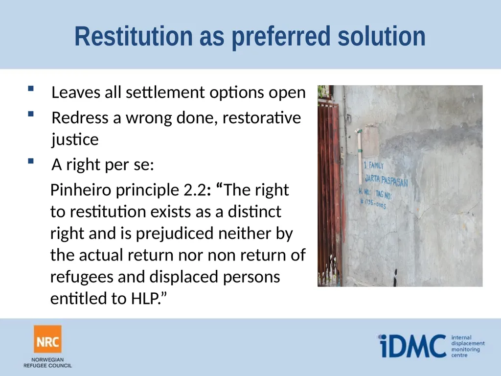 Housing, land and property (HLP) Durable - slide 19 of 24