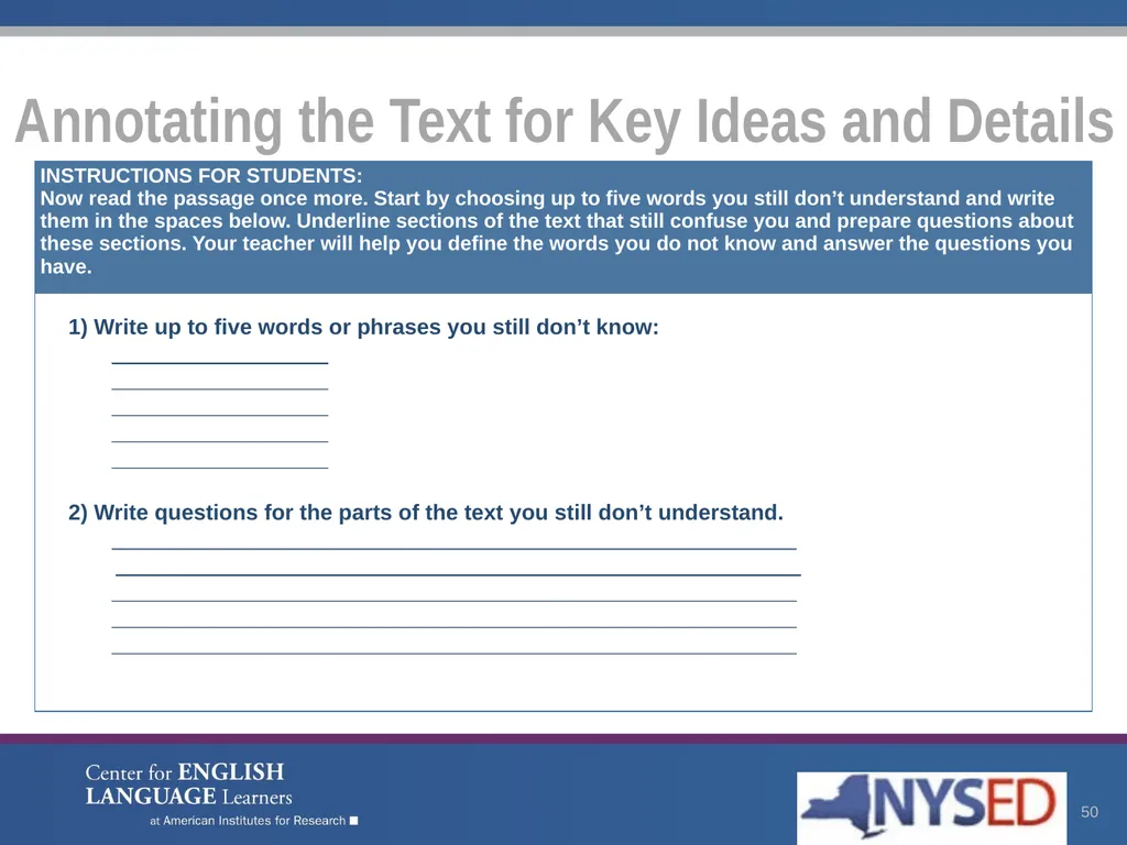 Enhancing Comprehension for English Language - slide 50 of 73