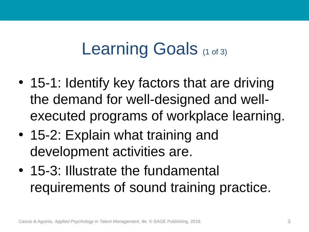 Chapter 15 Training and Development: - slide 3 of 30