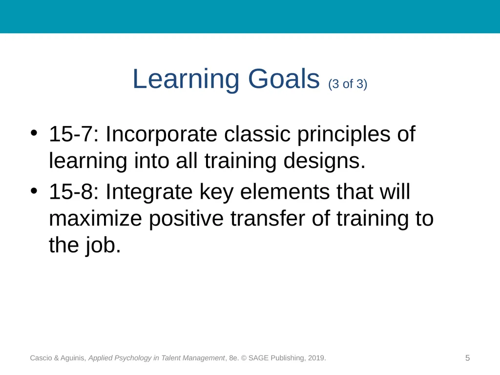 Chapter 15 Training and Development: - slide 5 of 30