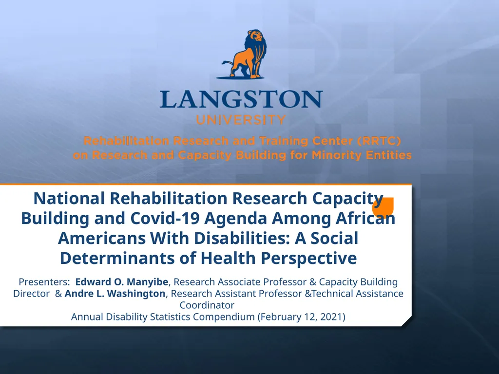 National Rehabilitation Research Capacity Building