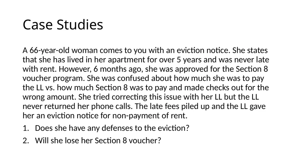 Housing EBS Basic Training Agenda EBS Role - slide 42 of 46