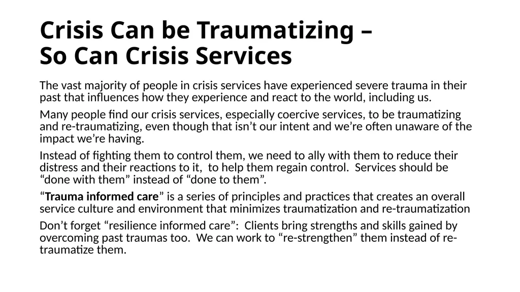 Person-Centered Approaches to Suicide Prevention - slide 21 of 26