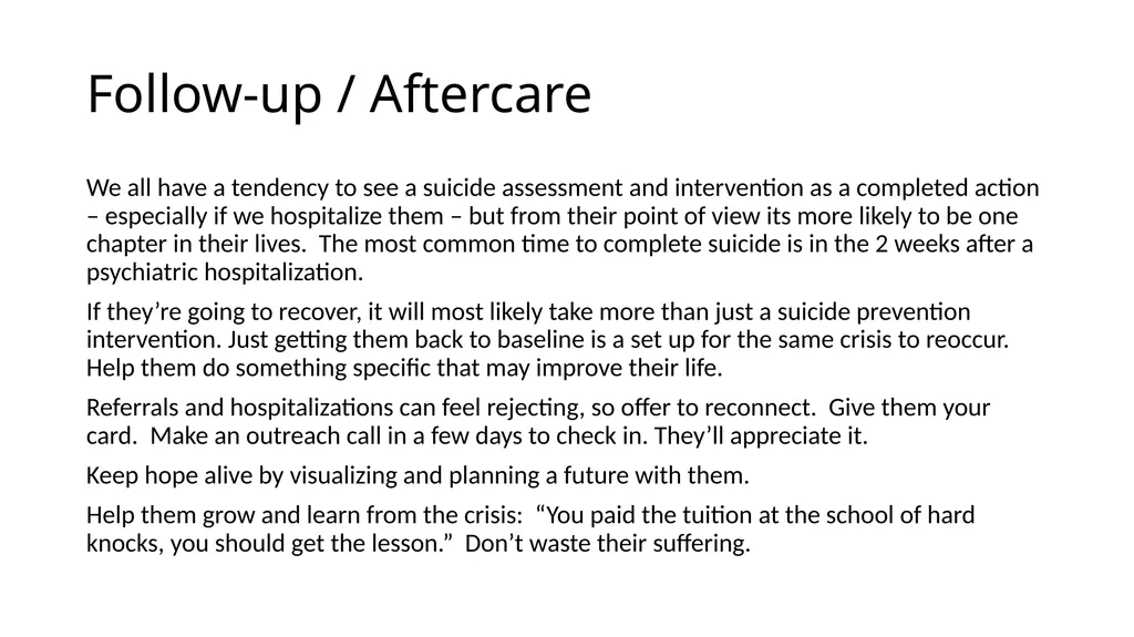 Person-Centered Approaches to Suicide Prevention - slide 20 of 26