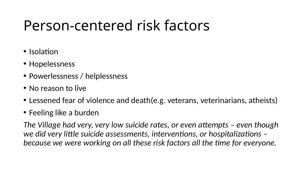 Person-Centered Approaches to Suicide Prevention - slide 4 of 26