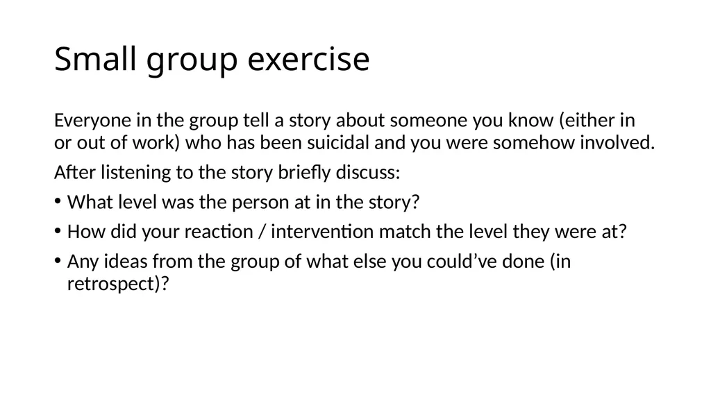 Person-Centered Approaches to Suicide Prevention - slide 18 of 26