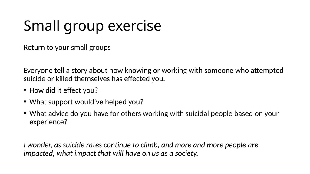 Person-Centered Approaches to Suicide Prevention - slide 26 of 26