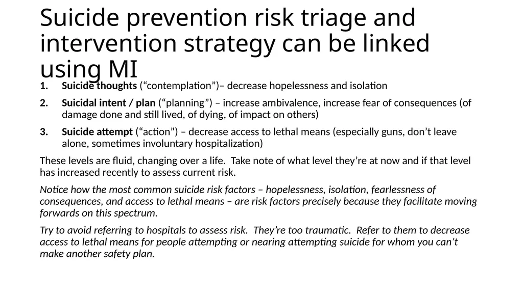Person-Centered Approaches to Suicide Prevention - slide 9 of 26