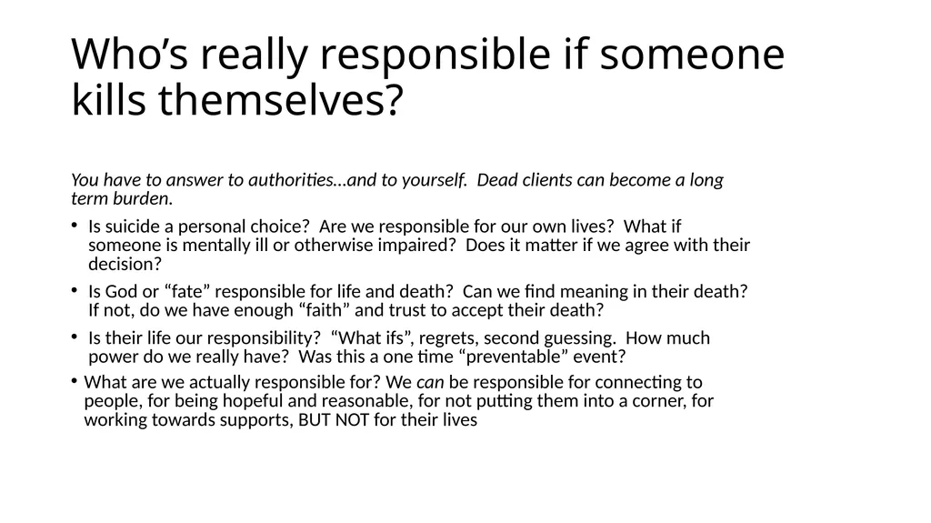 Person-Centered Approaches to Suicide Prevention - slide 25 of 26