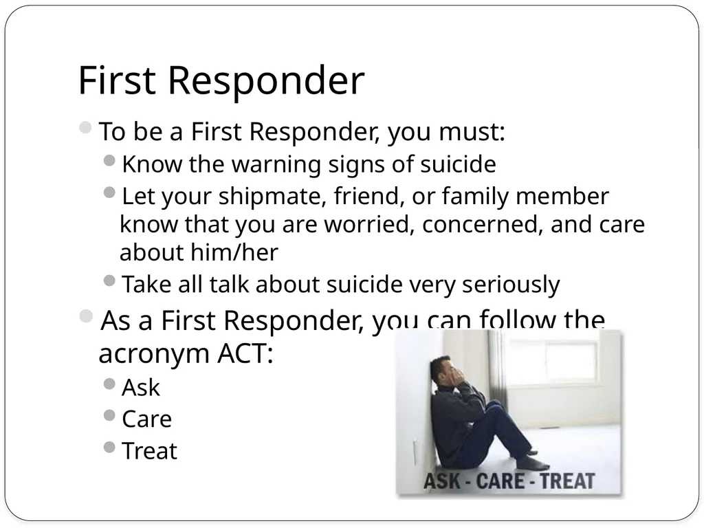 Suicide Awareness and Prevention Learning Topics - slide 8 of 15