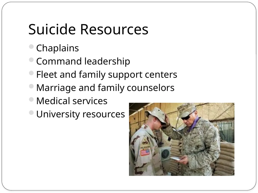 Suicide Awareness and Prevention Learning Topics - slide 13 of 15