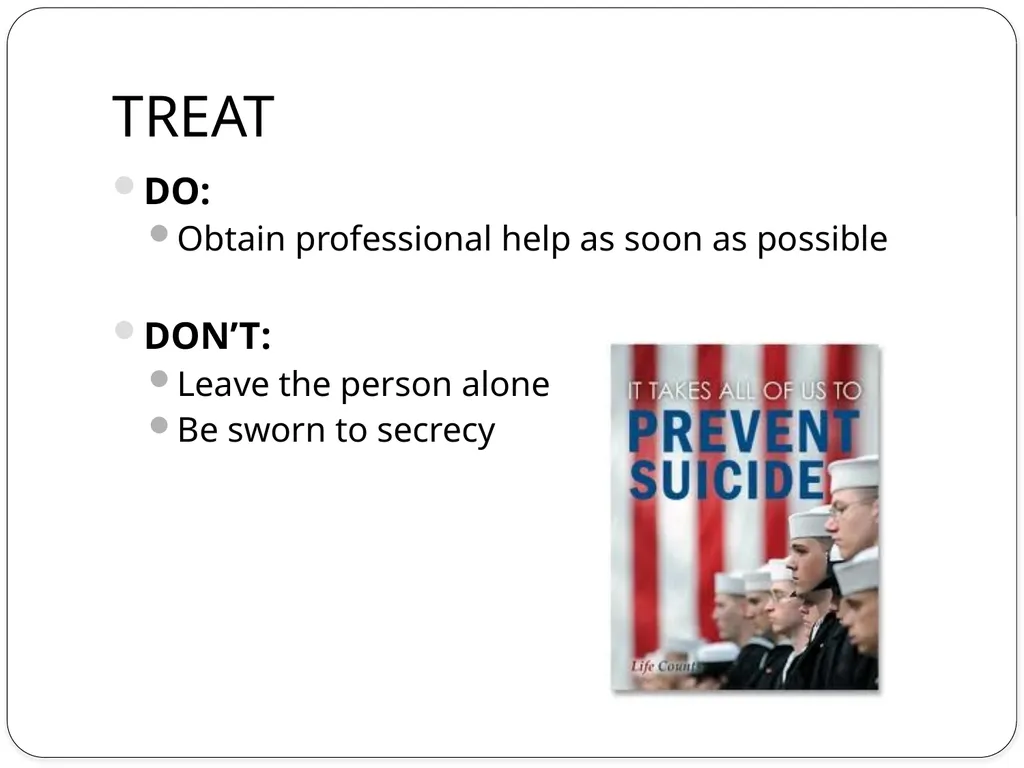 Suicide Awareness and Prevention Learning Topics - slide 11 of 15