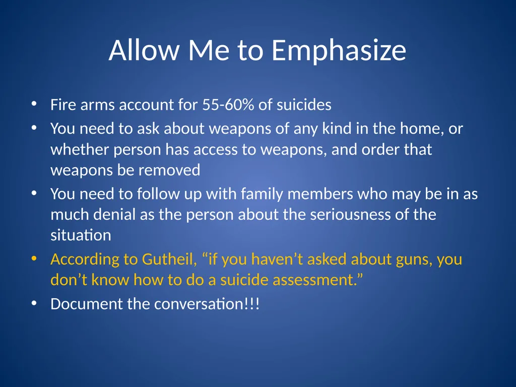 Basic Suicide Risk Assessment Stacey Moody McHenry - slide 16 of 19