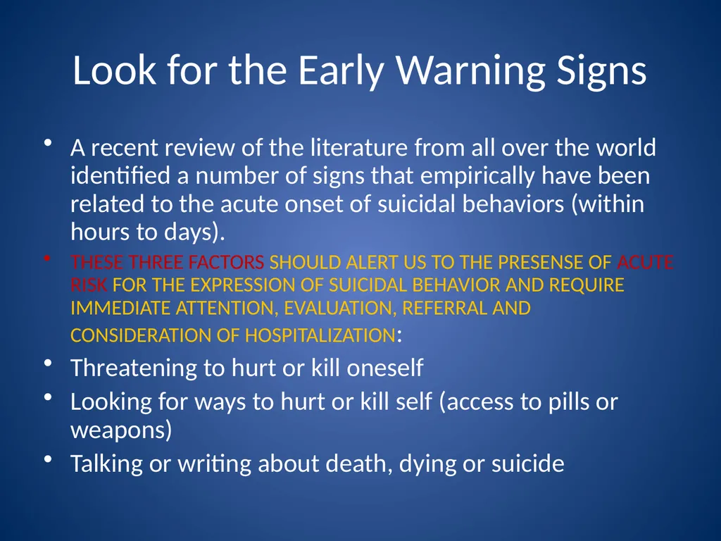Basic Suicide Risk Assessment Stacey Moody McHenry - slide 8 of 19