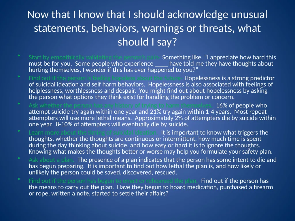 Basic Suicide Risk Assessment Stacey Moody McHenry - slide 15 of 19