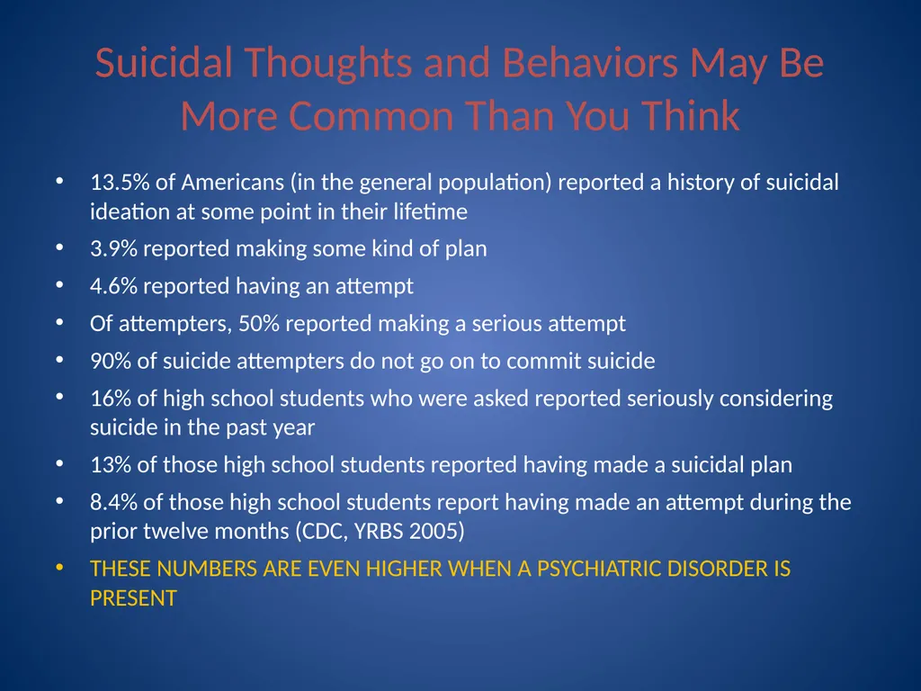 Basic Suicide Risk Assessment Stacey Moody McHenry - slide 3 of 19