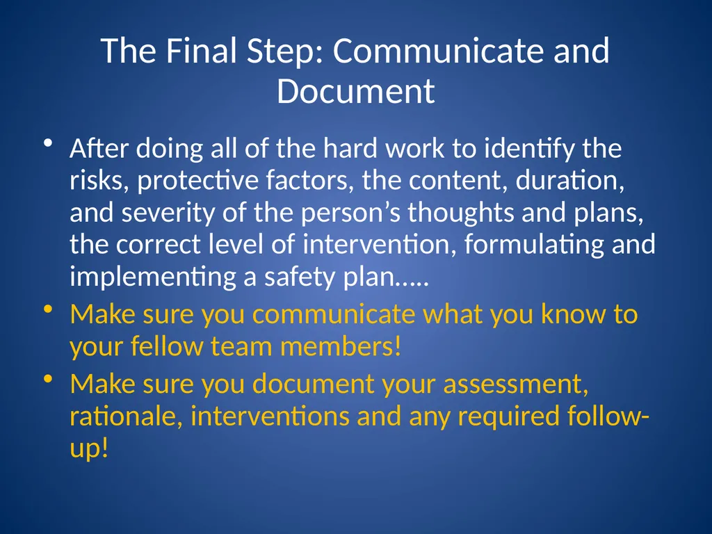 Basic Suicide Risk Assessment Stacey Moody McHenry - slide 19 of 19