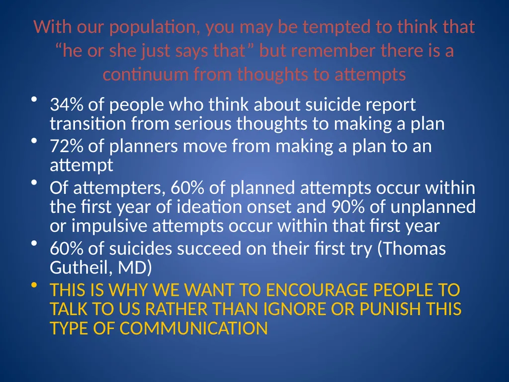 Basic Suicide Risk Assessment Stacey Moody McHenry - slide 4 of 19