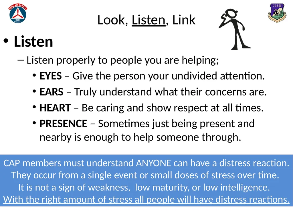 Look, Listen, and Link (LLL) Basic Psychological - slide 14 of 31