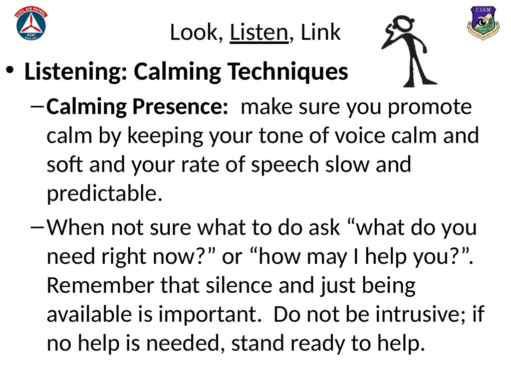 Look, Listen, and Link (LLL) Basic Psychological - slide 18 of 31
