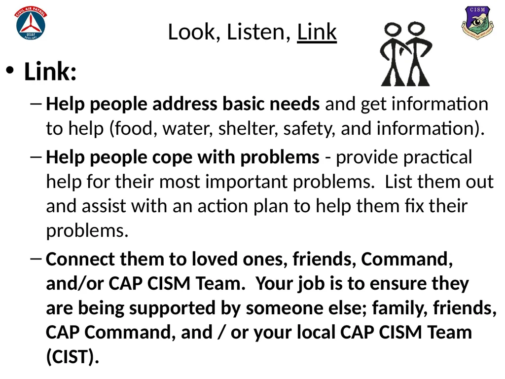 Look, Listen, and Link (LLL) Basic Psychological - slide 20 of 31
