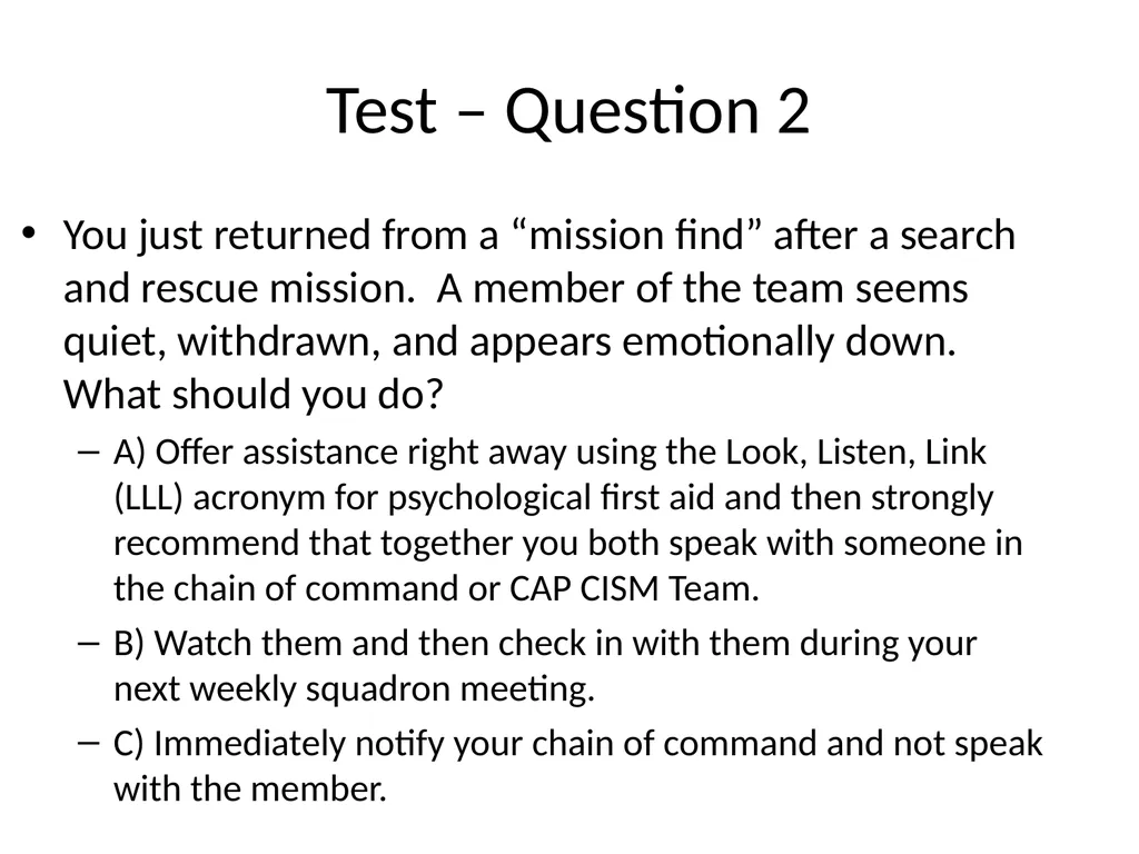 Look, Listen, and Link (LLL) Basic Psychological - slide 26 of 31