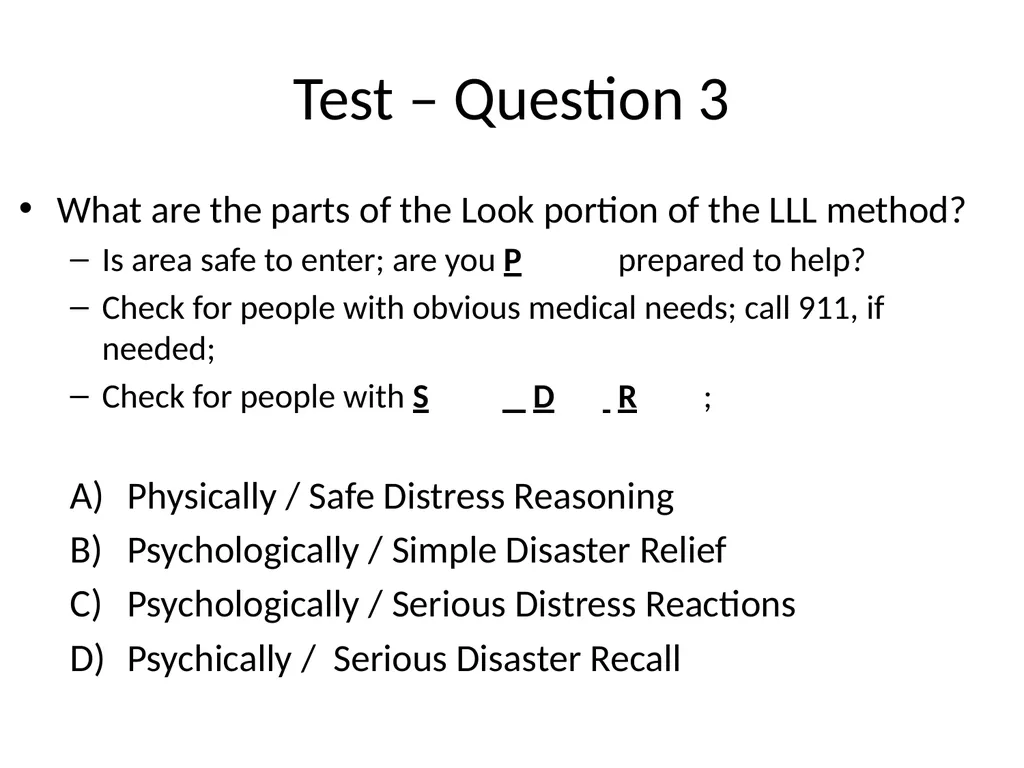 Look, Listen, and Link (LLL) Basic Psychological - slide 27 of 31