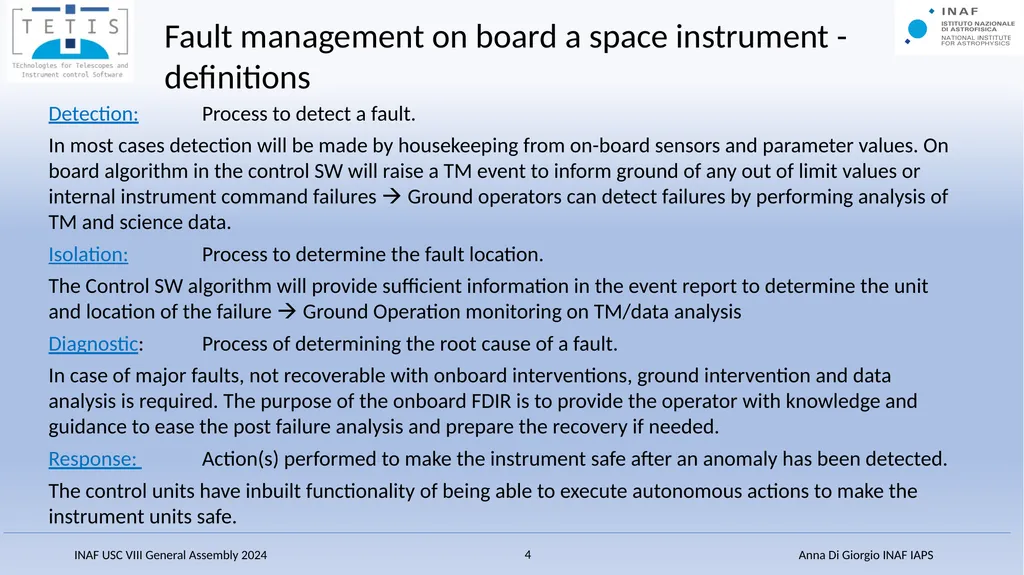 Fault-Detection, Isolation and Recovery (FDIR) - slide 4 of 15