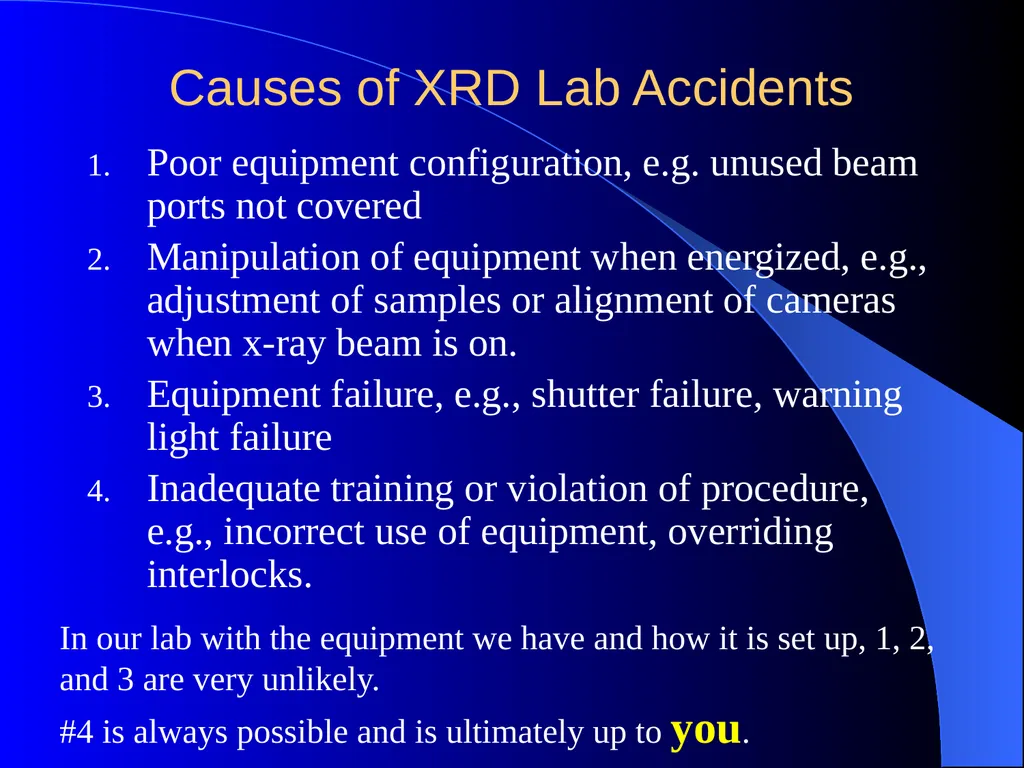 Radiation Safety for X-ray Diffraction Overview of - slide 19 of 20