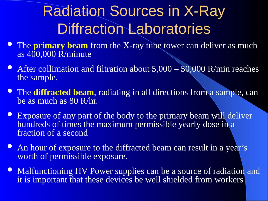 Radiation Safety for X-ray Diffraction Overview of - slide 16 of 20