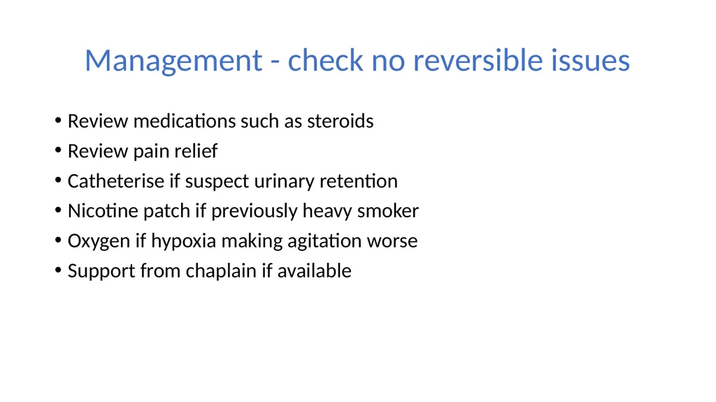 Terminal Agitation Martlets hospice What this talk - slide 10 of 17