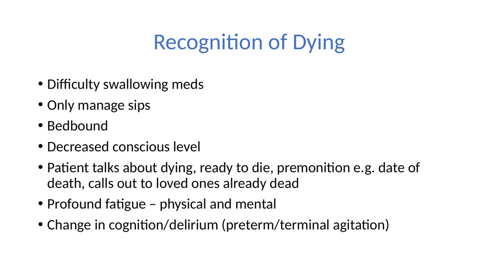 Terminal Agitation Martlets hospice What this talk - slide 4 of 17