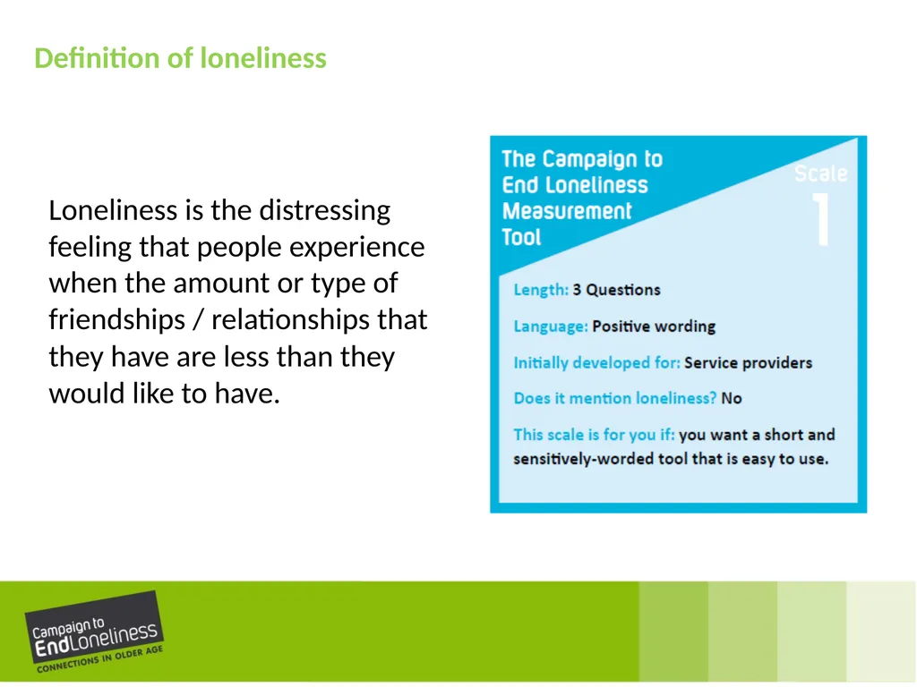 Measuring your impact on loneliness in later life - slide 5 of 21