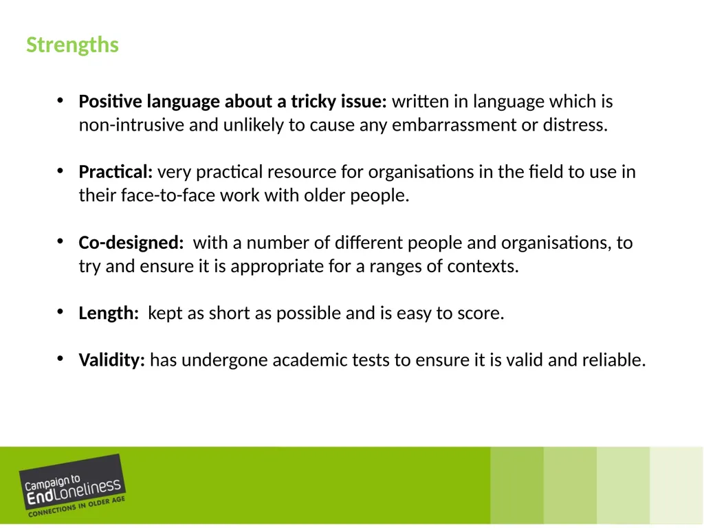 Measuring your impact on loneliness in later life - slide 10 of 21