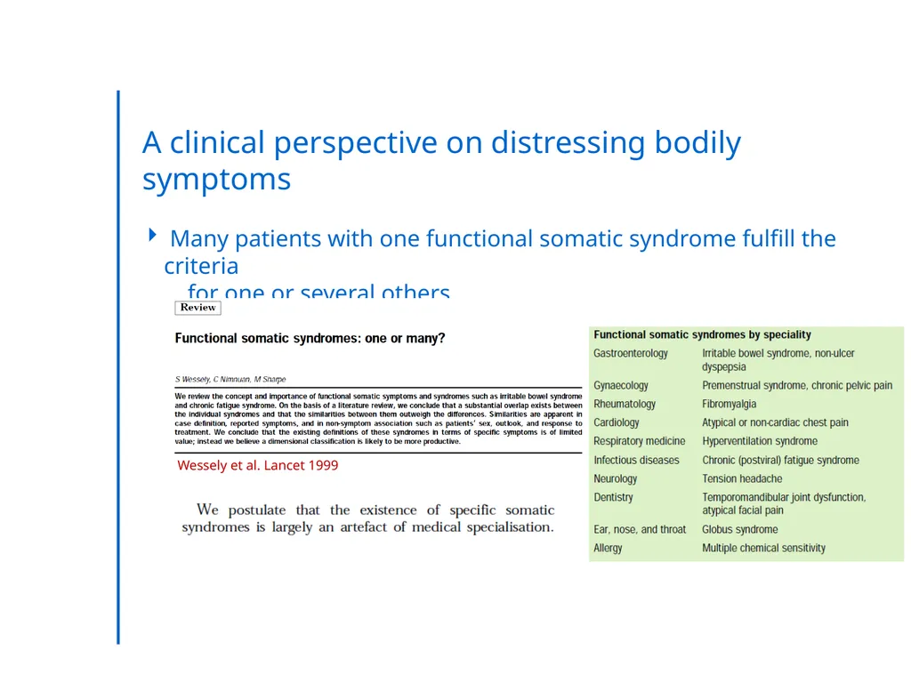 “Somatic Symptom Disorders in Primary Care” - slide 6 of 31
