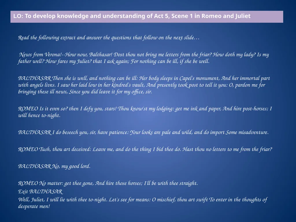 L.O. To develop knowledge and understanding of Act - slide 14 of 18