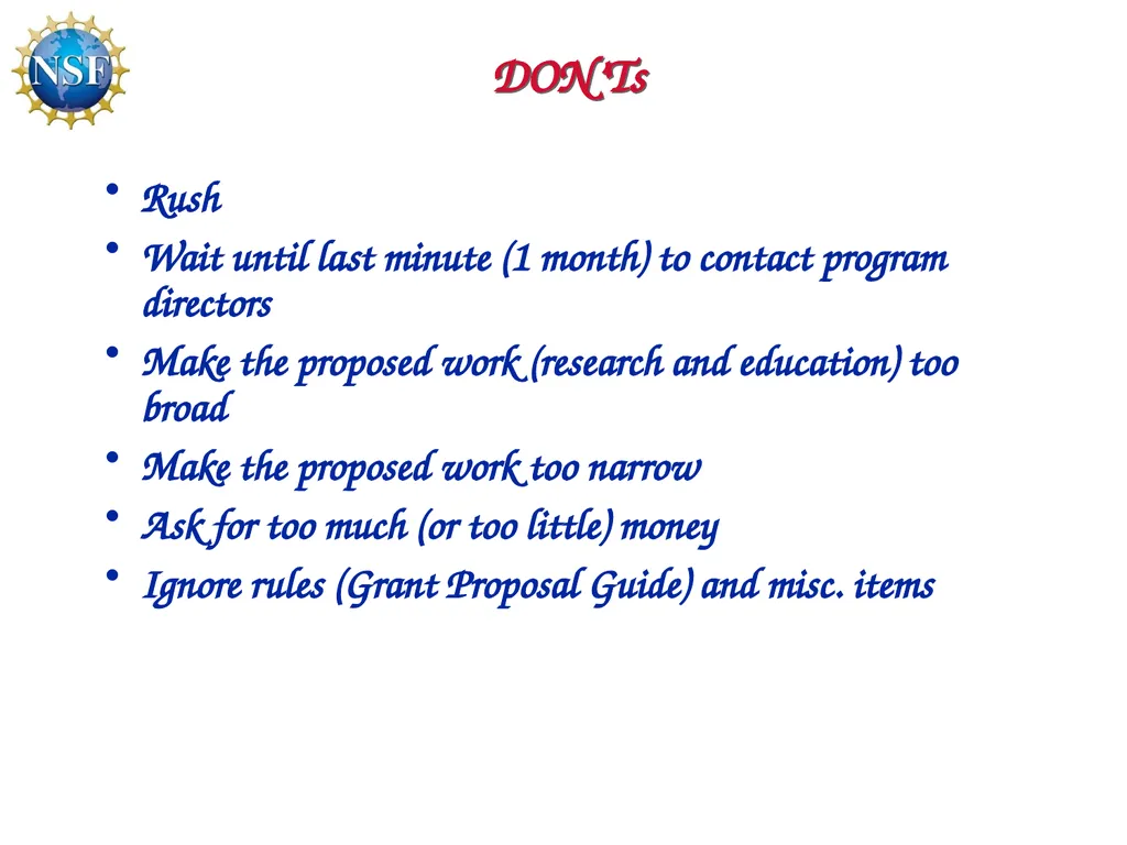 Competitive Proposal Writing 2011 CAREER Award - slide 14 of 94