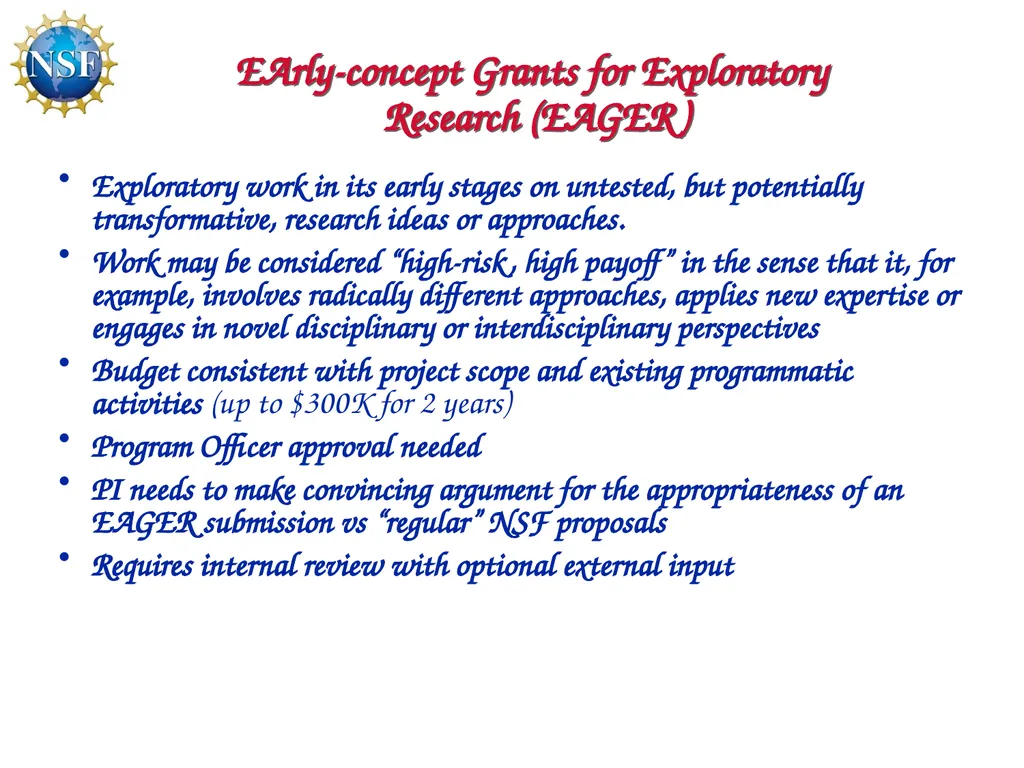 Competitive Proposal Writing 2011 CAREER Award - slide 17 of 94