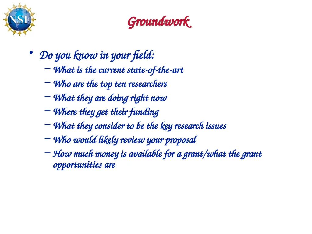 Competitive Proposal Writing 2011 CAREER Award - slide 30 of 94