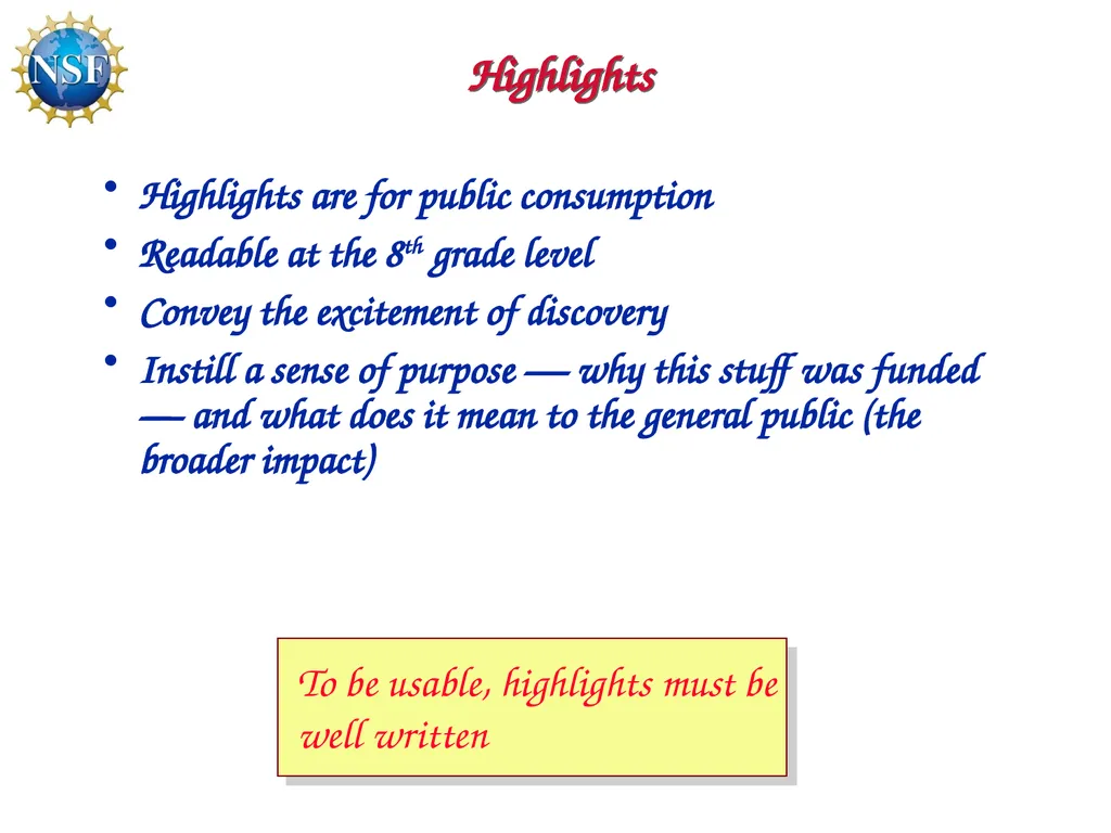 Competitive Proposal Writing 2011 CAREER Award - slide 88 of 94