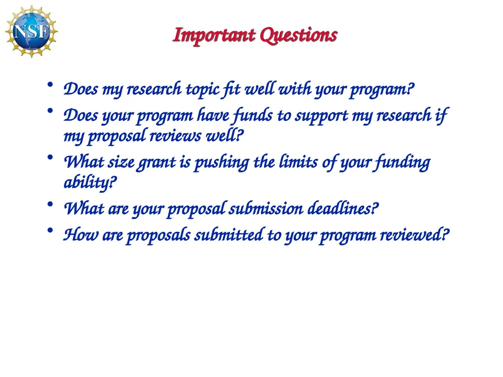 Competitive Proposal Writing 2011 CAREER Award - slide 45 of 94