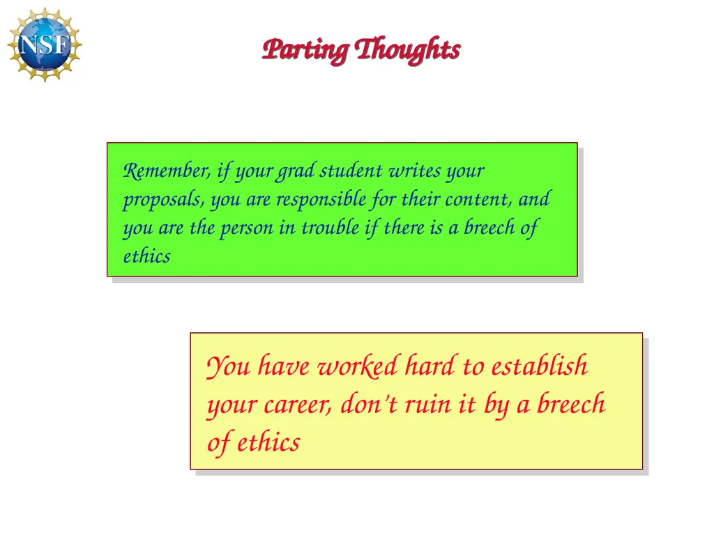Competitive Proposal Writing 2011 CAREER Award - slide 77 of 94