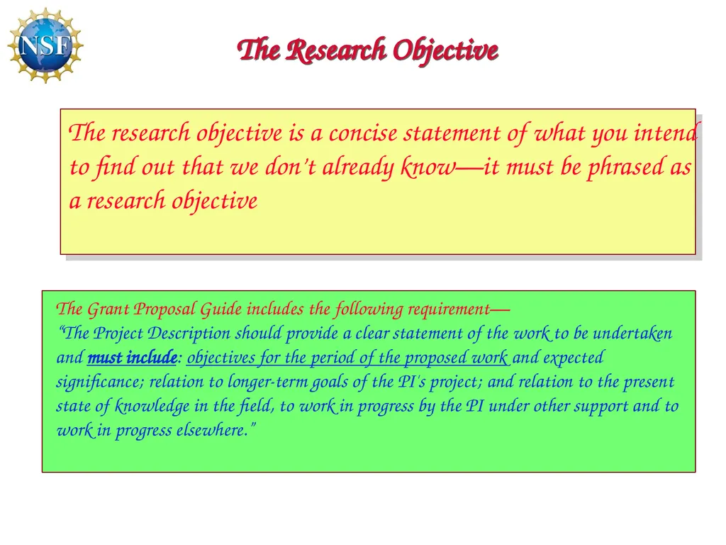 Competitive Proposal Writing 2011 CAREER Award - slide 33 of 94