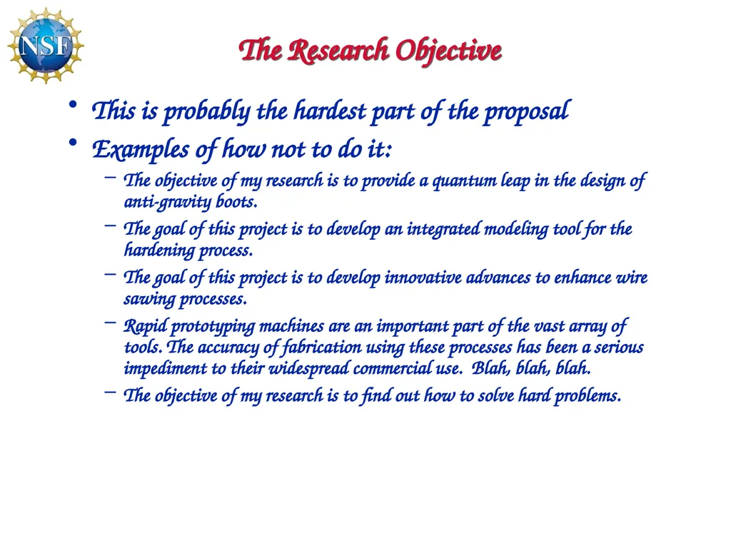 Competitive Proposal Writing 2011 CAREER Award - slide 34 of 94