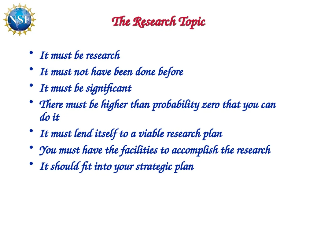 Competitive Proposal Writing 2011 CAREER Award - slide 29 of 94
