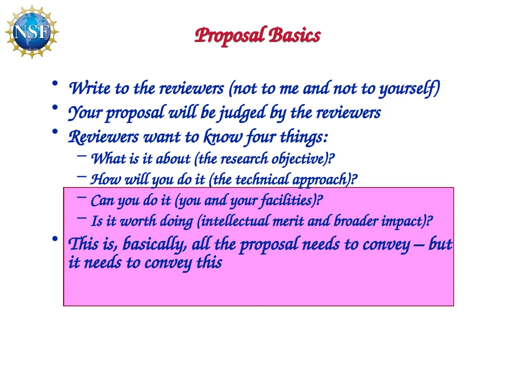 Competitive Proposal Writing 2011 CAREER Award - slide 15 of 94