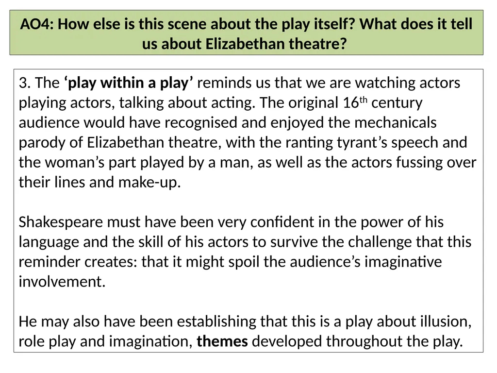 Act 1, Scene 2 A reminder: the Assessment - slide 10 of 10